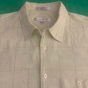 GEOFFREY BEENE LS Muted Basket Weave Linen Blend Shirt